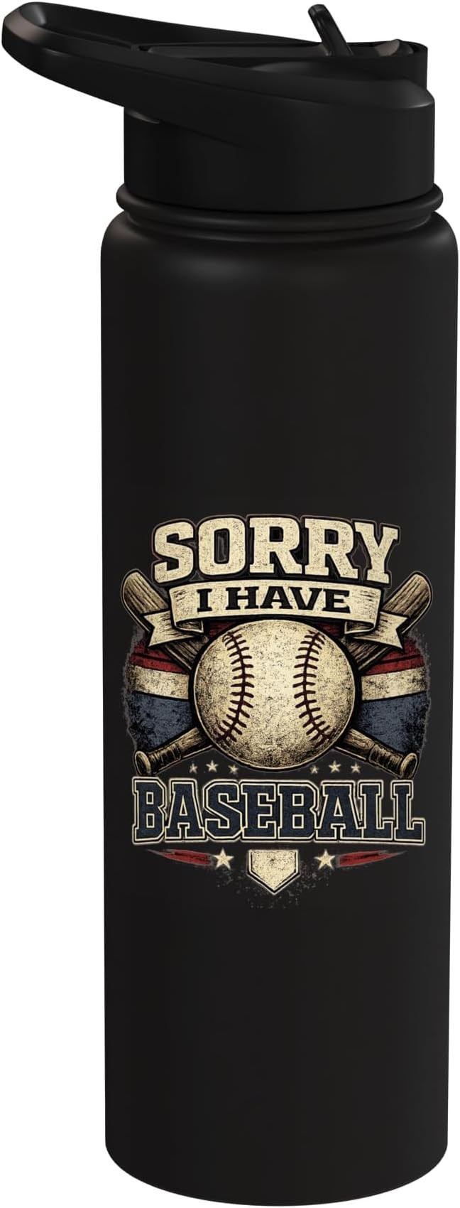 Sorry I Have Baseball Vintage Retro Graphic Stainless Steel Insulated Water Bottle | Amazon (US)