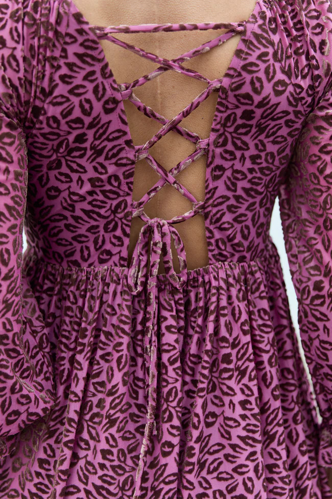 Evie Burgundy Animal Print Velvet Burnout Mini Dress | Pink Lily