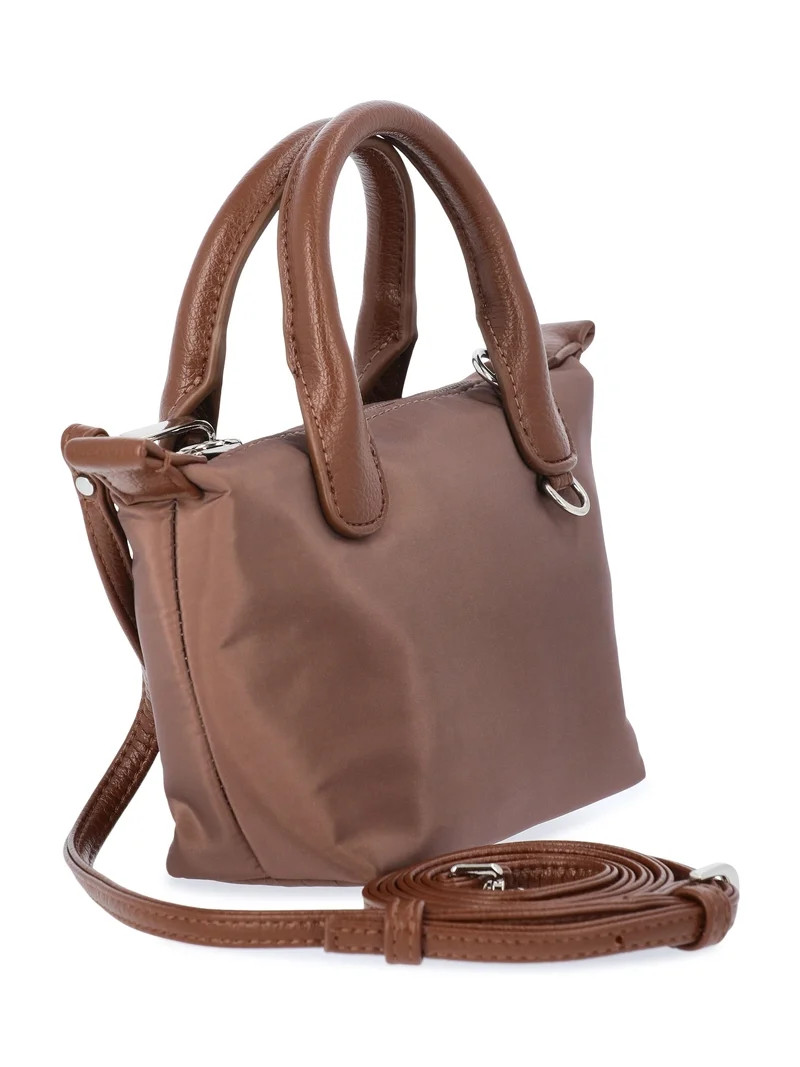 No Boundaries Women's Mini Tote Crossbody Bag, Chocolate | Walmart (US)