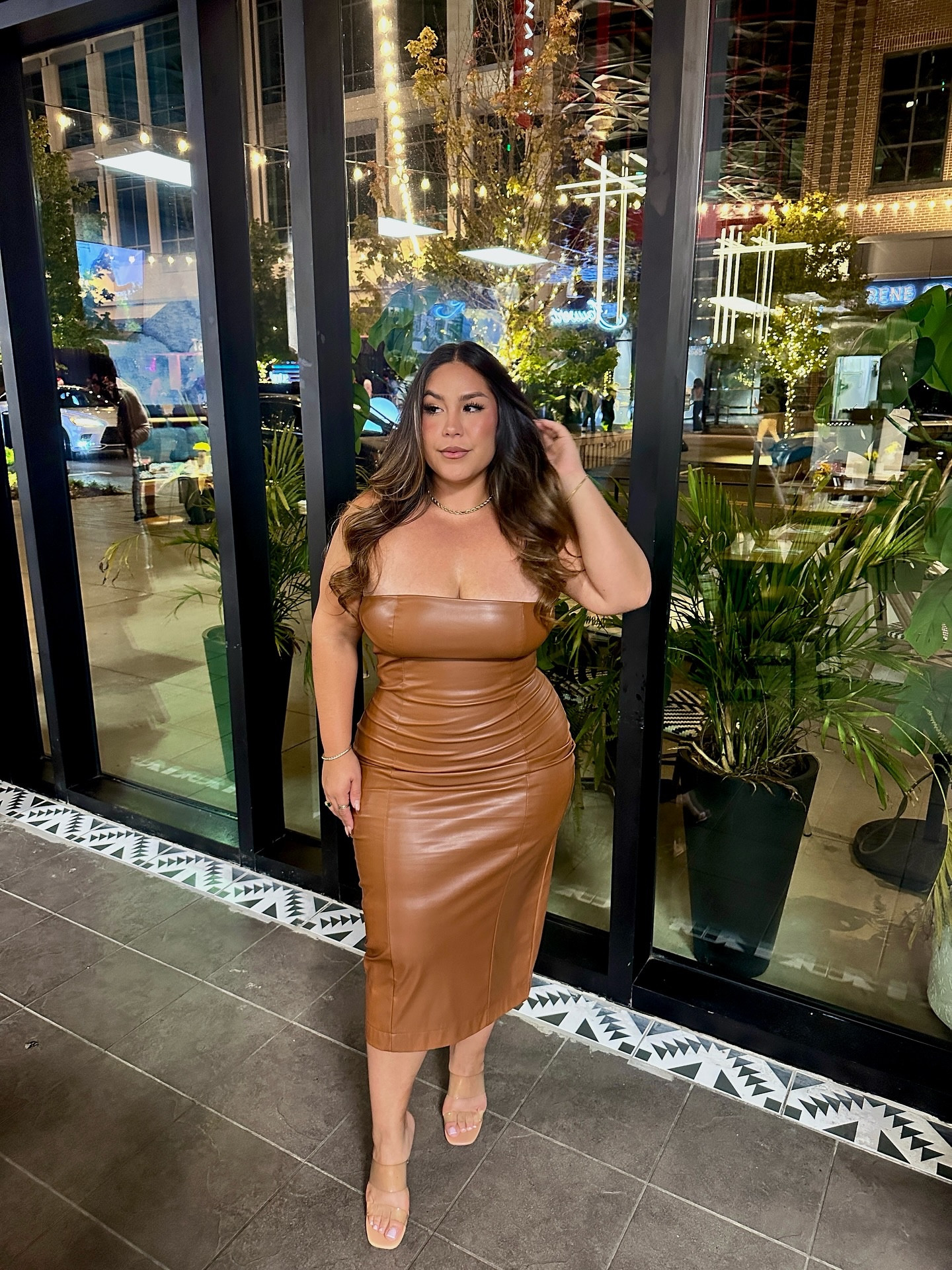 Early spring date night outfits that are so timeless. I love a strapless midi dress- they hug my body perfectly and this brown faux leather looks so good on my skin! 

#LTKMidsize #LTKPetite #LTKWedding