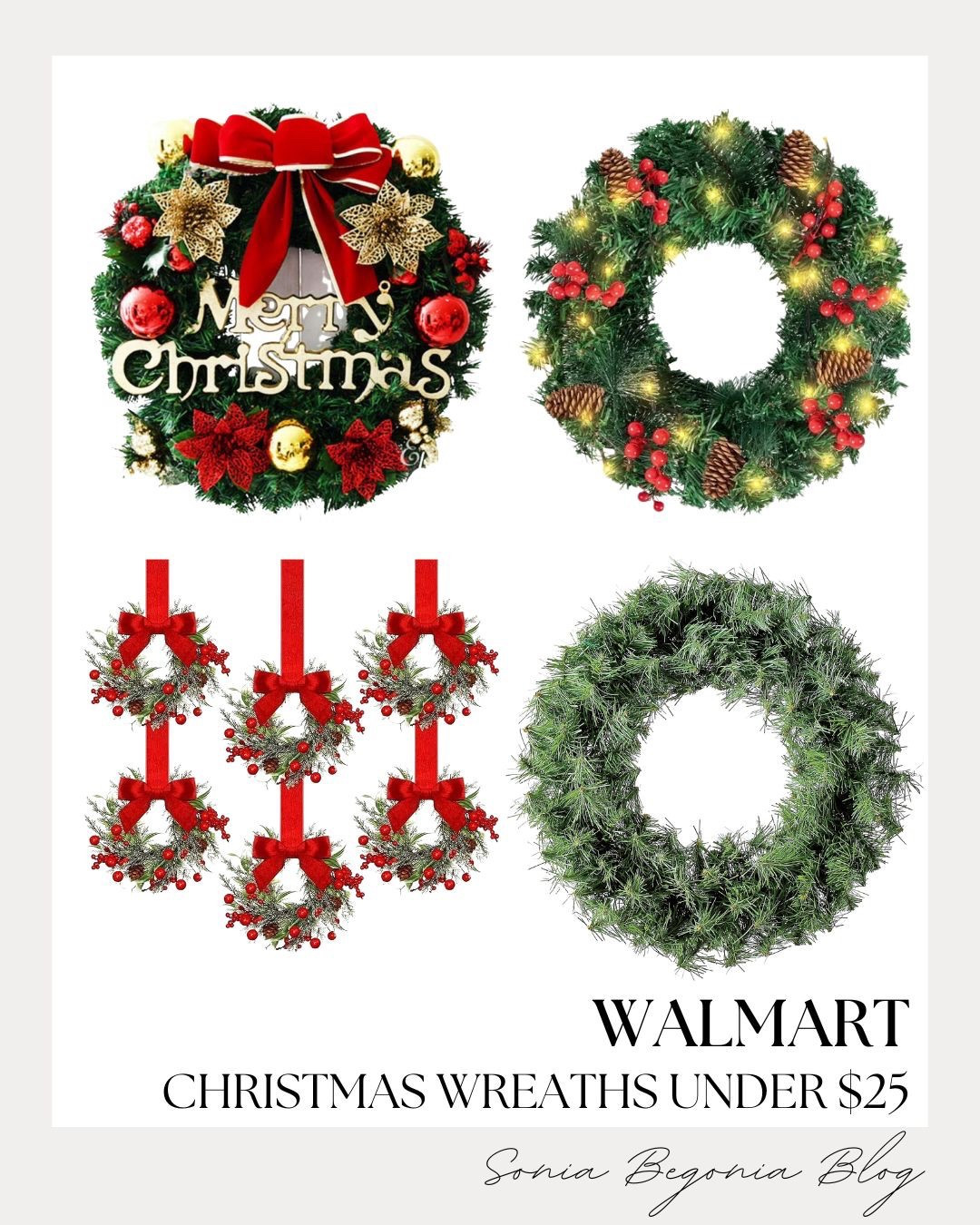 Get your home holiday-ready without spending a fortune! 🎅✨
These beautiful Christmas wreaths from Walmart are all under $25 — perfect for doors, walls, or windows. From classic red bows to twinkling lights, these festive wreaths instantly add that cozy holiday charm to your home. ❤️🌿

Whether you love traditional Christmas decor or a more minimal holiday style, there’s a wreath here for everyone. Shop now before they sell out — these budget-friendly finds go fast! 🎁

⸻

#WalmartFinds #WalmartHome #ChristmasDecor #HolidayDecor #BudgetFriendlyDecor #WreathDecor #ChristmasWreaths #WalmartDeals #HomeDecorIdeas #FestiveHome #HolidayInspo #AffordableHomeDecor #ChristmasDecorIdeas #WalmartChristmas #HolidaySeasonDecor #CozyHomeVibes #ChristmasOnABudget #DecorUnder25 #SeasonalDecor #ChristmasVibes #HomeStyle #HolidayHomeInspo #Christmas2025 #AffordableHolidayDecor #FestiveFinds

#LTKFindsUnder50 #LTKHome #LTKHoliday