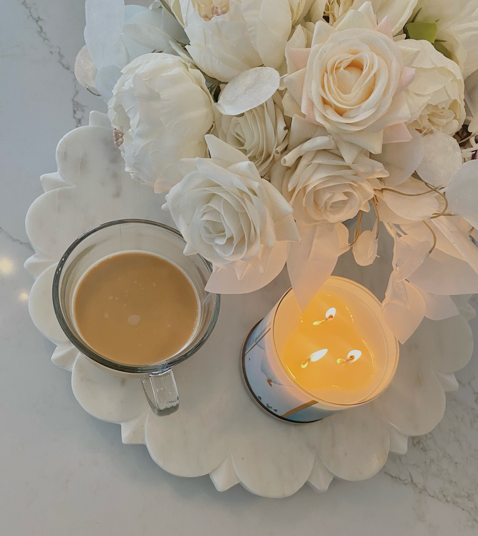 Marble lazy Susan extremely similar to mine and under $30! 