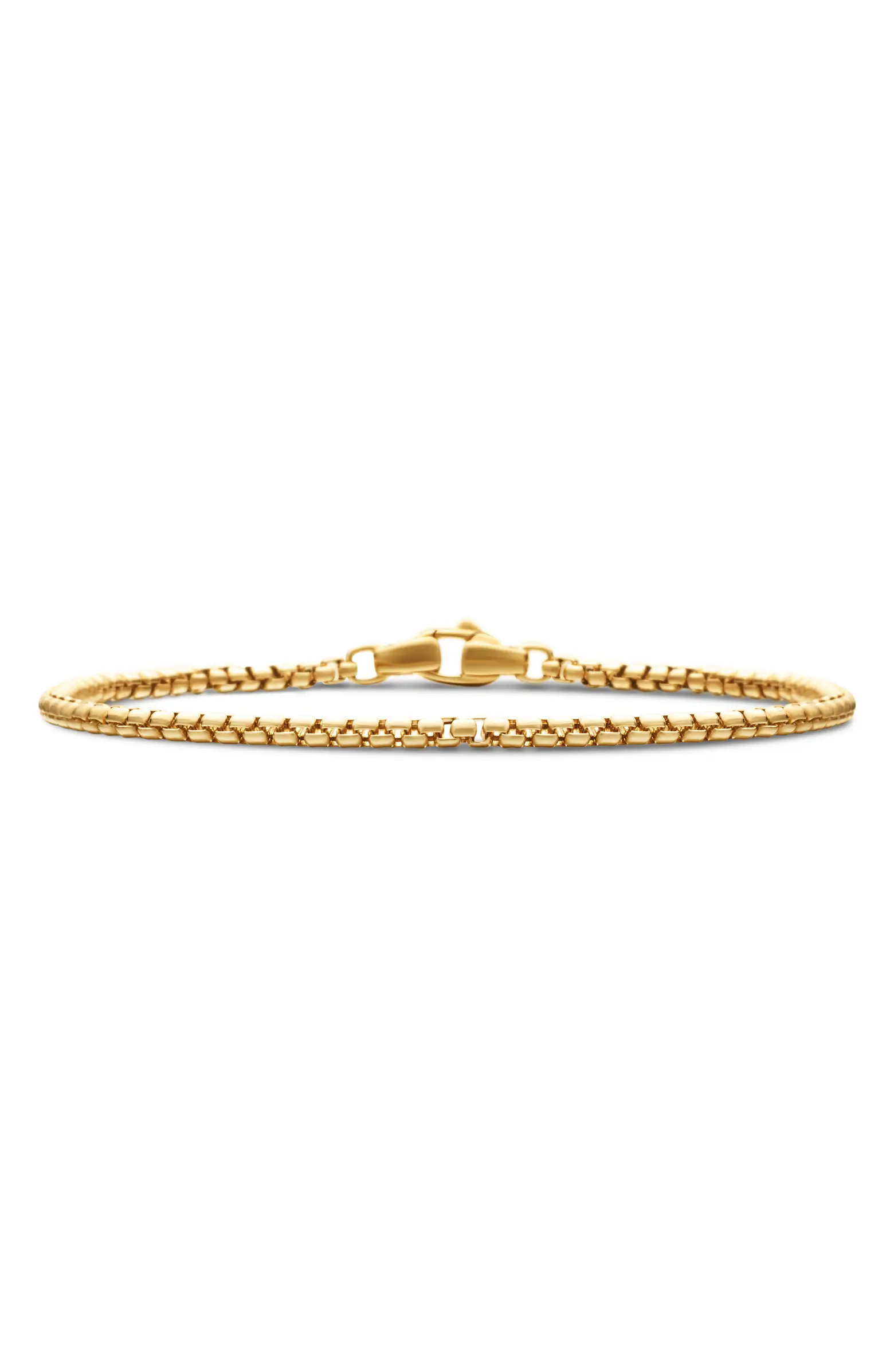 Men's Box Chain Bracelet in 18K Yellow Gold, 2.7mm | Nordstrom