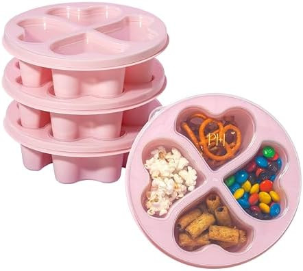 Paris Hilton Stackable Bento Snack Container Set, 4-Compartment Meal Prep Lunch Boxes with Press-... | Amazon (US)
