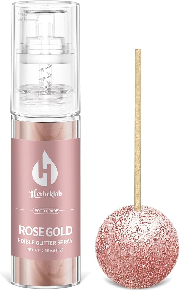 Rose Gold Edible Glitter - Edible Glitter Spray 10g Edible Rose Gold Glitter for Cakes Food Grade... | Amazon (US)