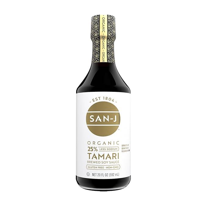 San-J - Organic Gluten Free Tamari Soy Sauce with 25% Less Sodium - Specially Brewed - Made with ... | Amazon (US)