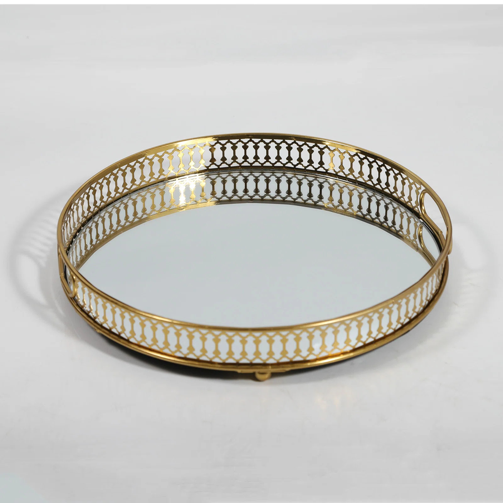 Everly Quinn Vintage Metal Round Mirror Surface Tray & Reviews | Wayfair | Wayfair North America