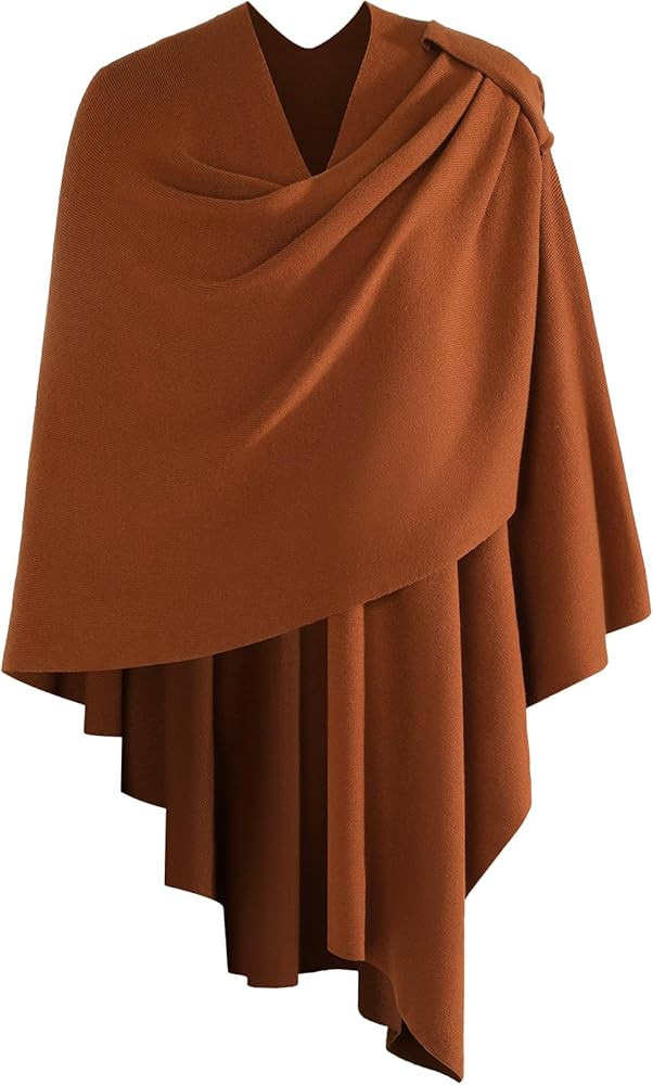 Shawl Wraps for Women, Front Poncho Wrap Sweater Cross Open Poncho Wraps, Knitted Elegant Shawls ... | Amazon (US)