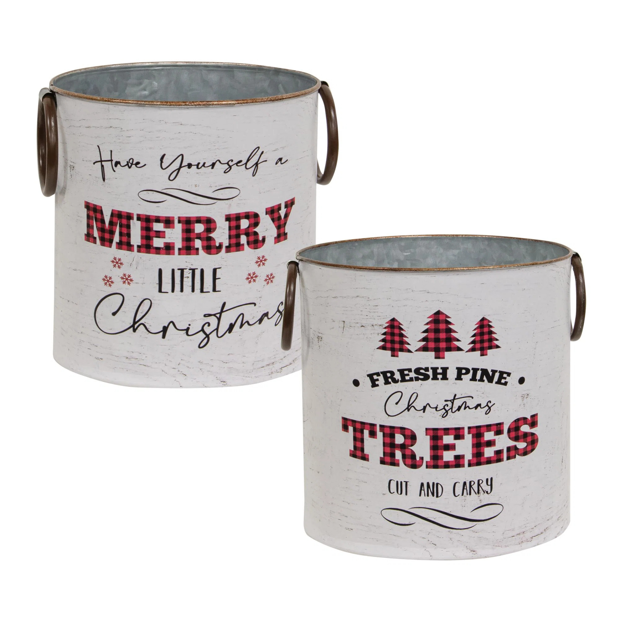 2 Piece Christmas Lodge Bucket Set (Set of 2) | Wayfair North America