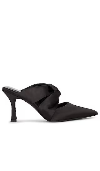 Tied Up Mule in Black Satin | Revolve Clothing (Global)