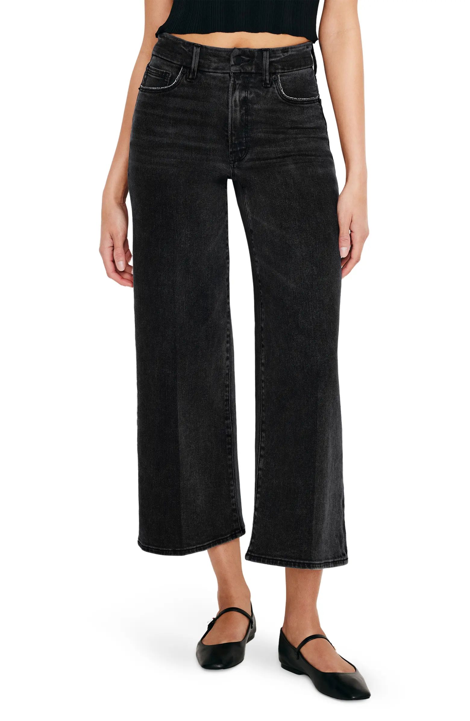 Good American Good Waist High Waist Crop Palazzo Jeans | Nordstrom | Nordstrom