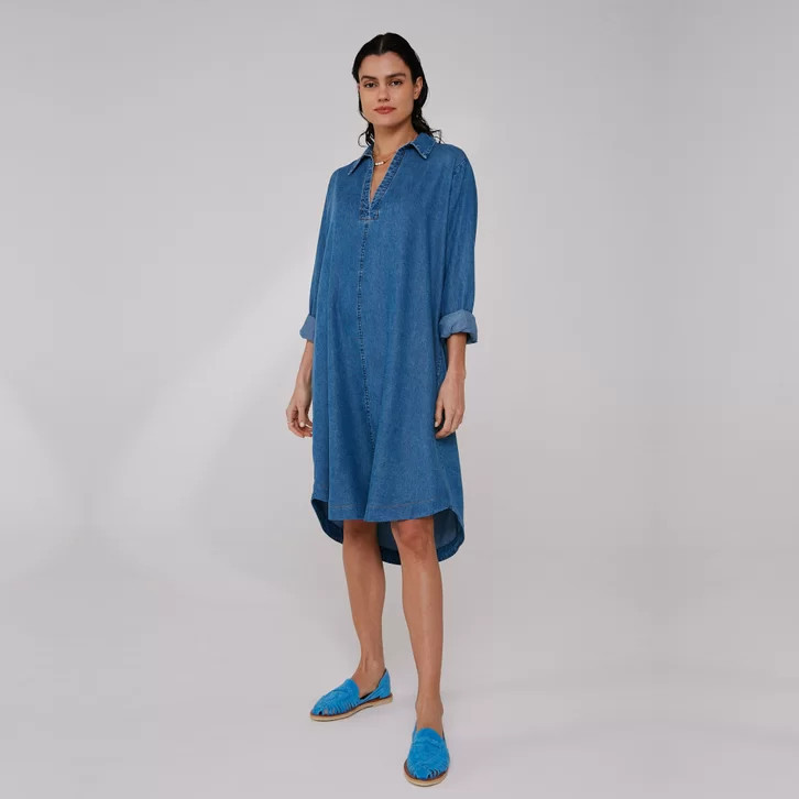 Vestido Jeans Azul Yogini Chemise Índigo Tencel Lira | ZZ Mall (BR)