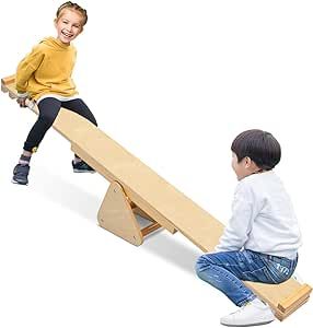 Wooden Indoor Balance Beam and Seesaw Playground, Play Gym Equipment for Toddlers | Amazon (US)