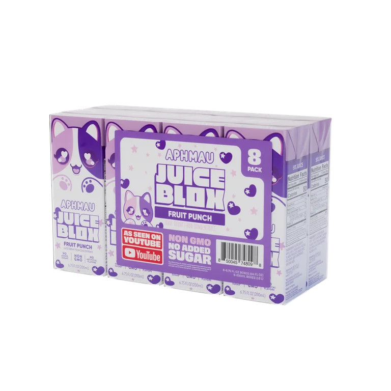 JuiceBlox Aphmau Fruit Punch Juice, 6.75 fl oz, 8 Count Boxes, Light | Walmart (US)