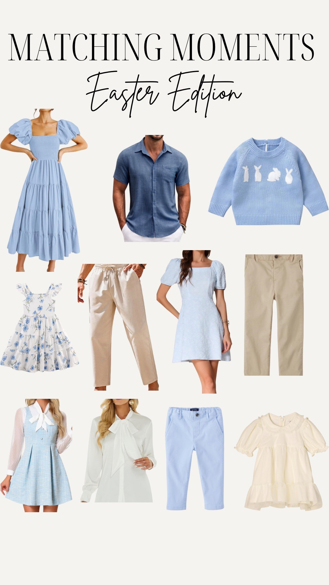 Matching but not too matchy—Easter looks for the whole crew! From soft blues to sweet neutrals, these picks are perfect for family photos, egg hunts, and Sunday service. I pulled together looks for moms, dads, littles & in-betweens!

#LTKMens #LTKFamily #LTKFindsUnder50