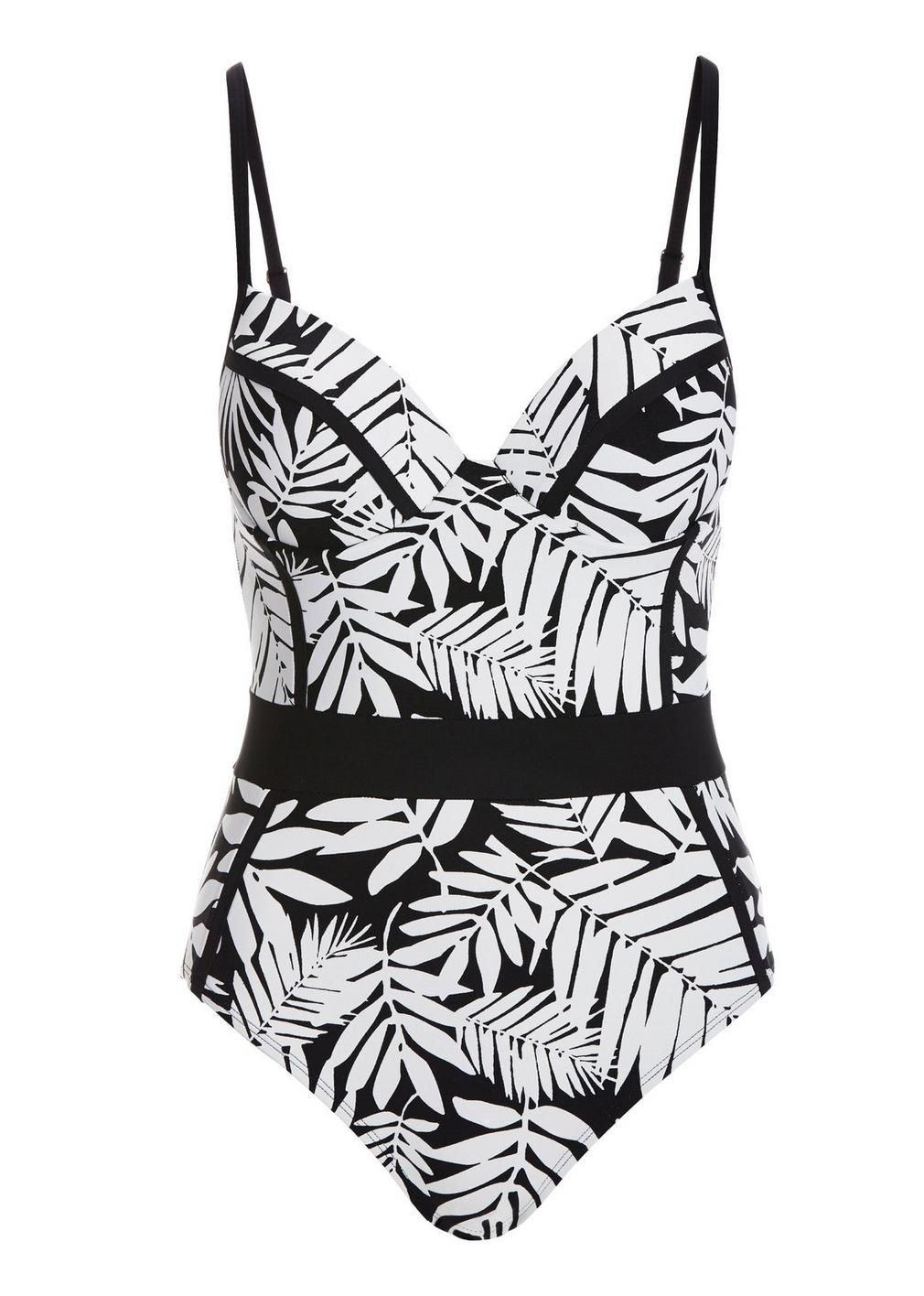 Over-the-Shoulder Palm Printed One-Piece Swimsuit | Boston Proper