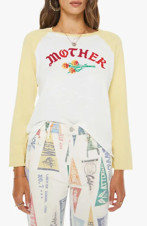 MOTHER The Sporty Concert Long Sleeve T-Shirt in Mother Flower at Nordstrom, Size Large | Nordstrom