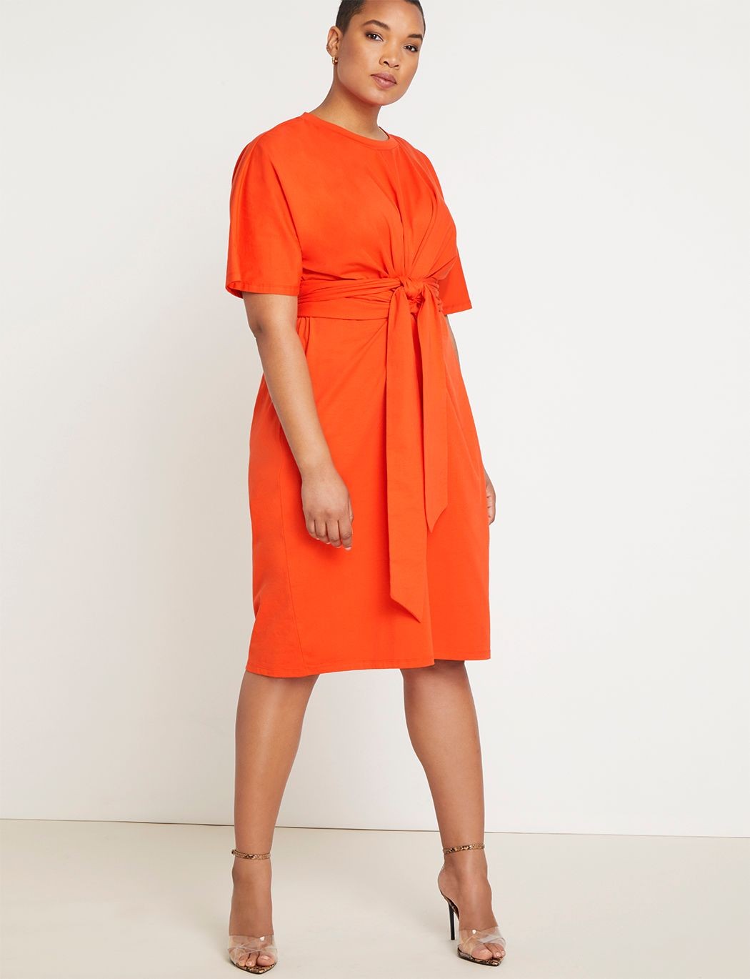 Cross Front Flutter Sleeve Dress | Women's Plus Size Dresses | ELOQUII | Eloquii