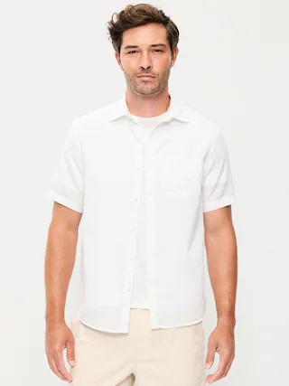 Classic Fit Everyday Linen-Blend Shirt | Old Navy (US)