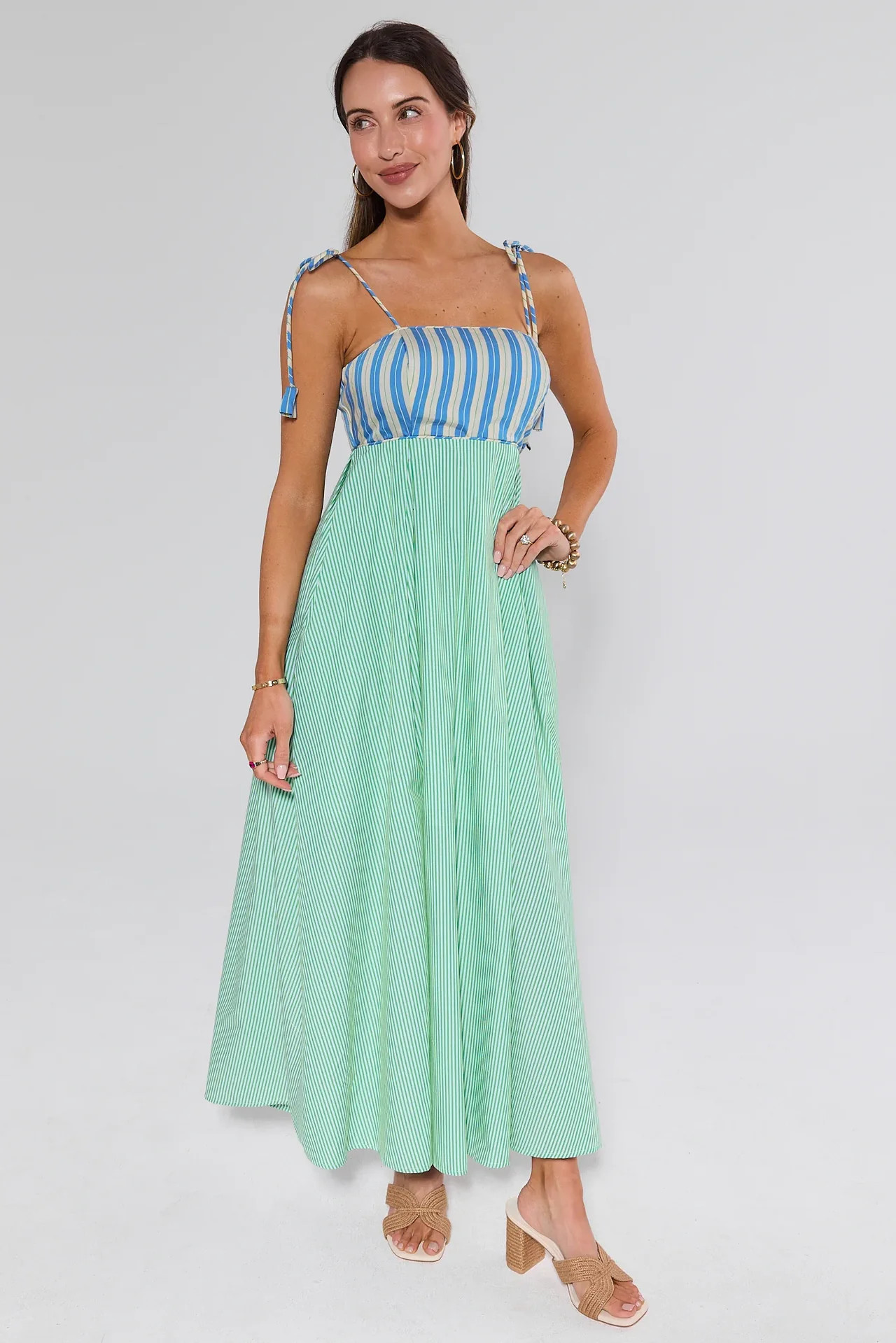 Ashton Multi Striped Maxi Dress | Avara