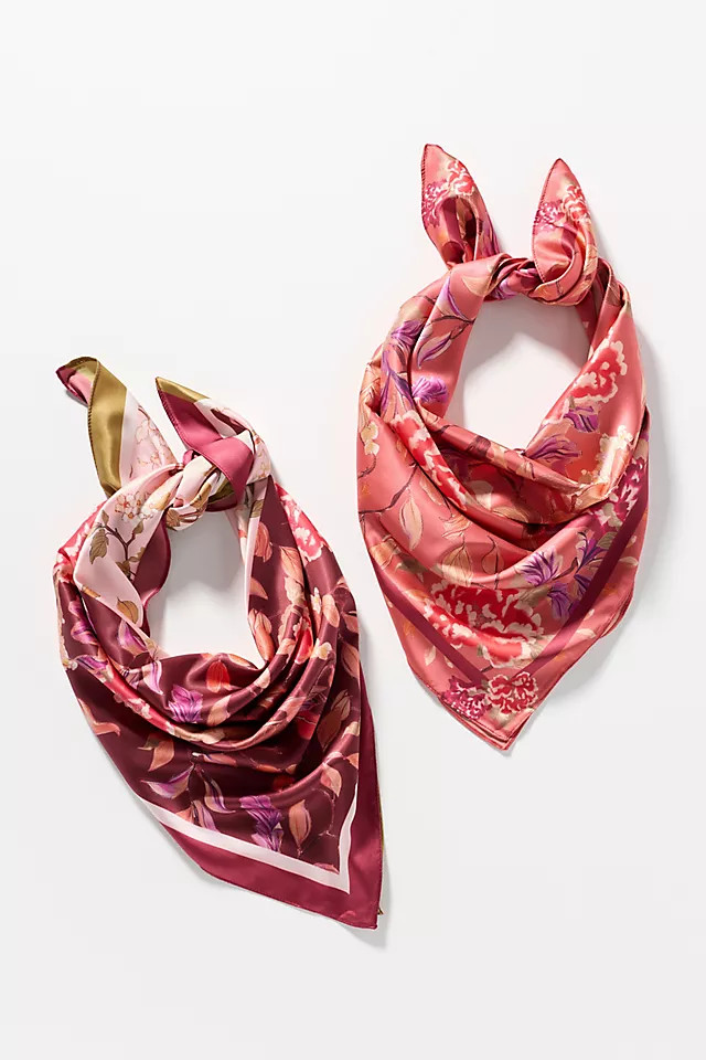 Silken Printed Hair Scarves, Set of 2 | Anthropologie (US)