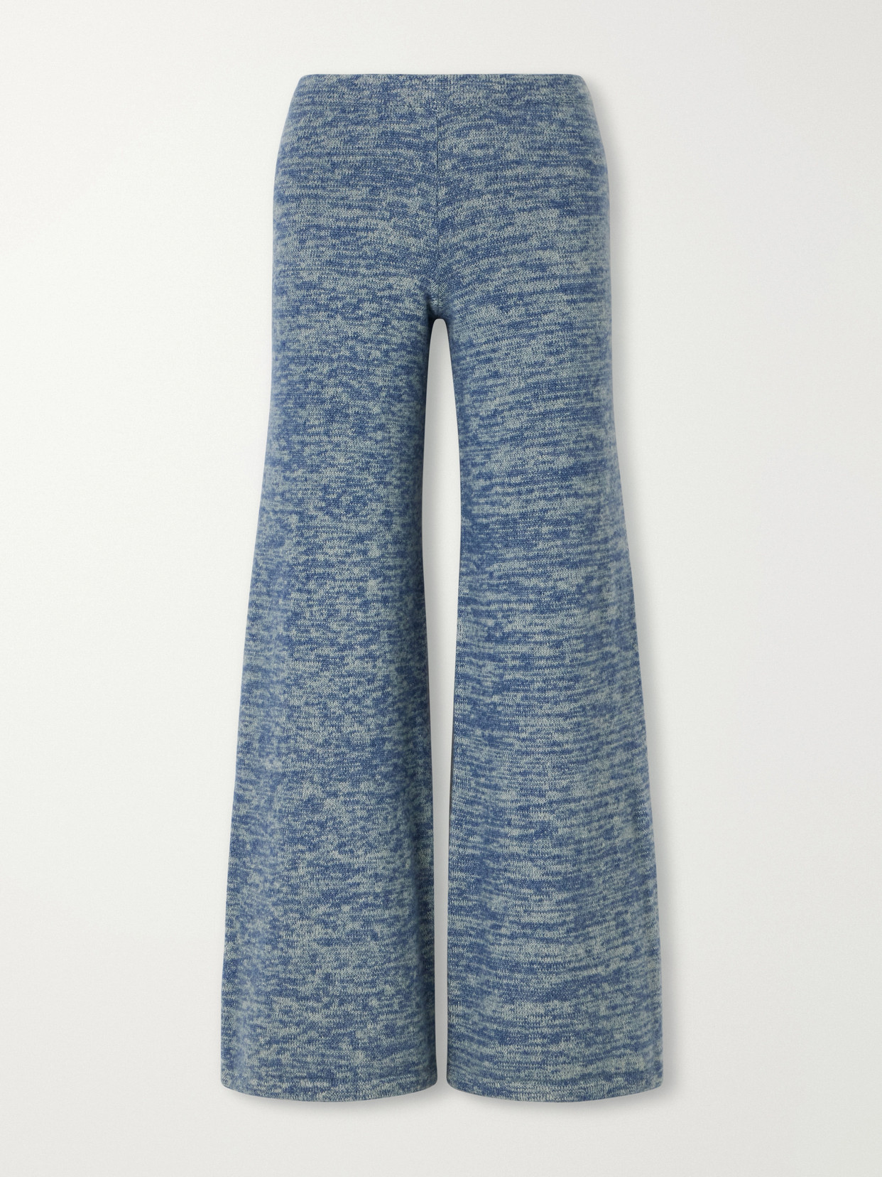 The Elder Statesman - Nimbus Knitted Cashmere And Silk-blend Wide-leg Pants - Blue | NET-A-PORTER (US)