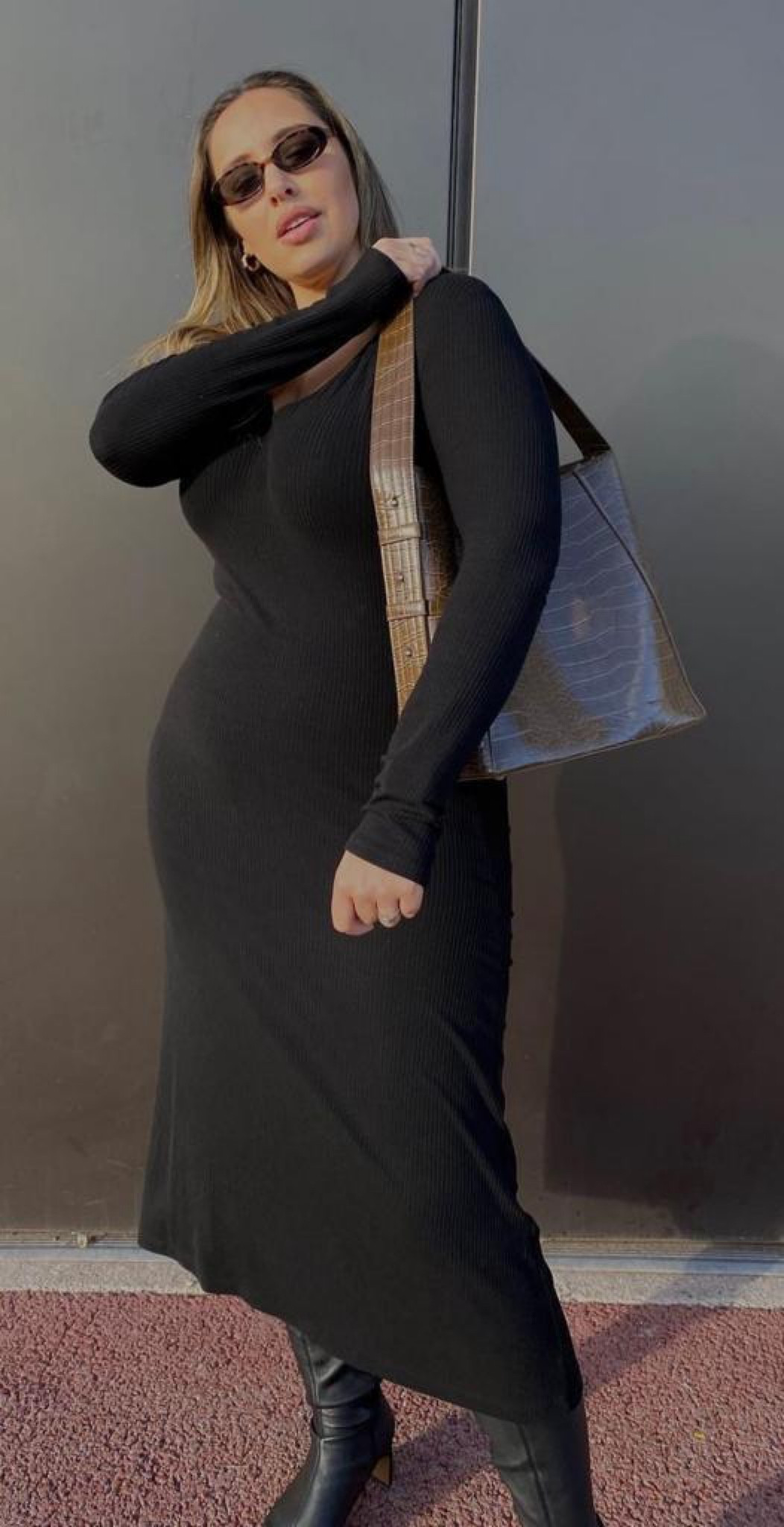 An all black outfit is such an easy look to style In any season! 

— Black knit dress, high boots,brown bag.

#LTKfit #LTKSeasonal #LTKcurves