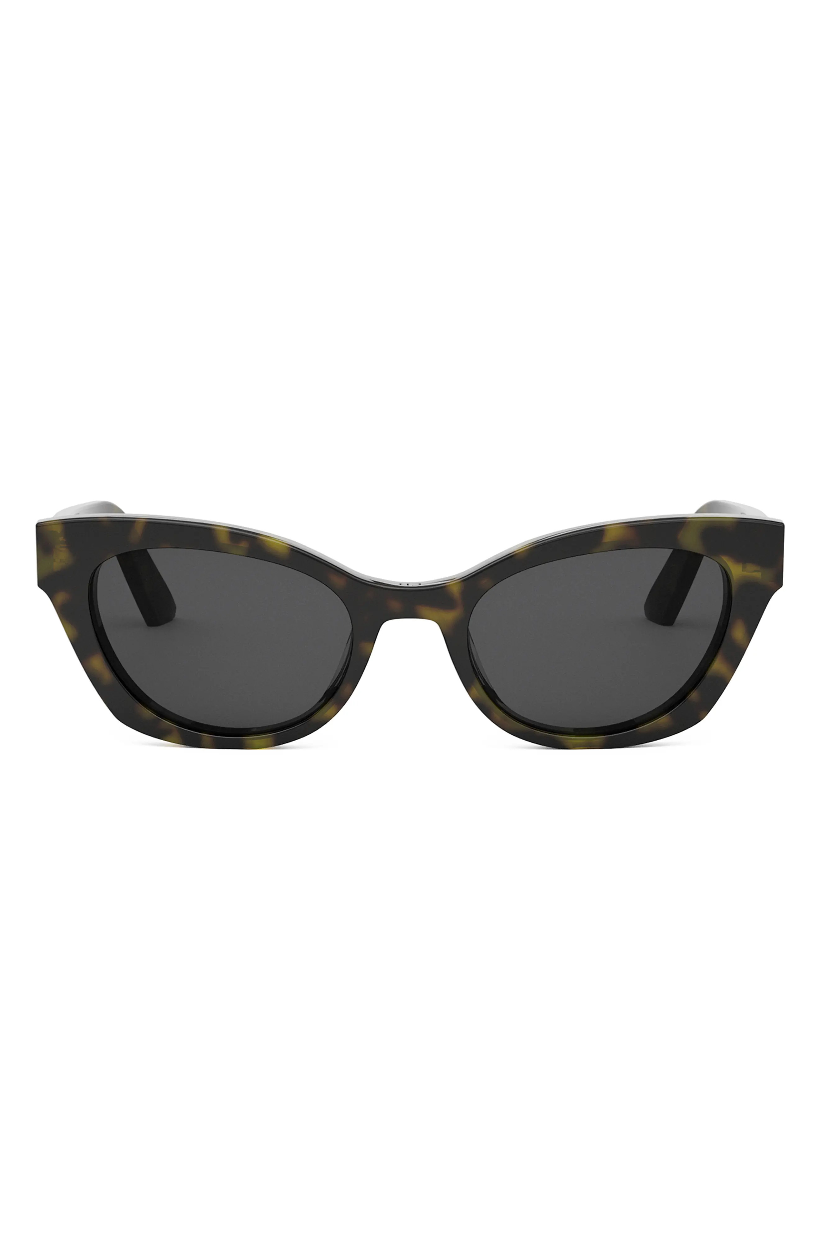 DIOR Midnight B2I 51mm Cat Eye Sunglasses in Dark Havana /Smoke at Nordstrom | Nordstrom