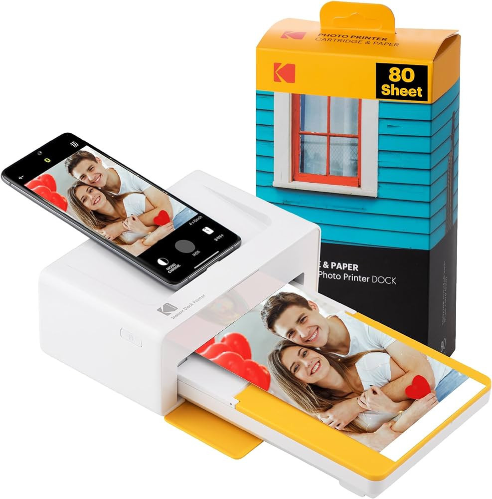 KODAK Dock Plus 4PASS Instant Photo Printer (4x6 inches) + 90 Sheets Bundle | Amazon (US)