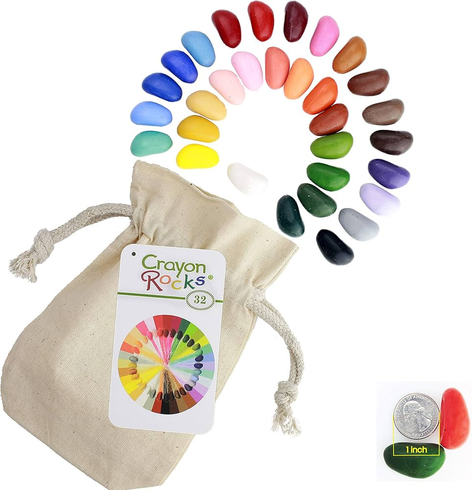 Crayon Rocks, Crayons in a Rock Shape, 32 Count, Tripod Grip Made for Handwriting Development in ... | Amazon (US)