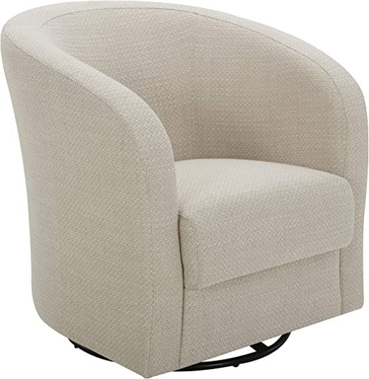 Amazon Brand – Rivet Rione Modern Upholstered Swivel Chair with Rounded Back, 30.3"W, Stucco | Amazon (US)