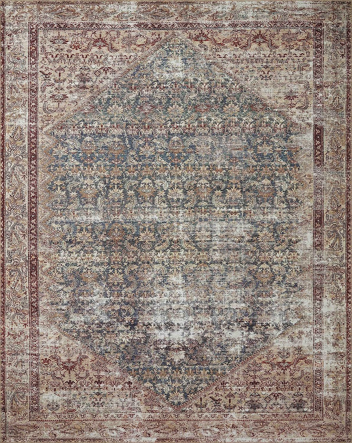 Amber Lewis x Loloi Georgie Collection GER-04 Teal / Antique 7'6" x 9'6" Area Rug | Amazon (US)