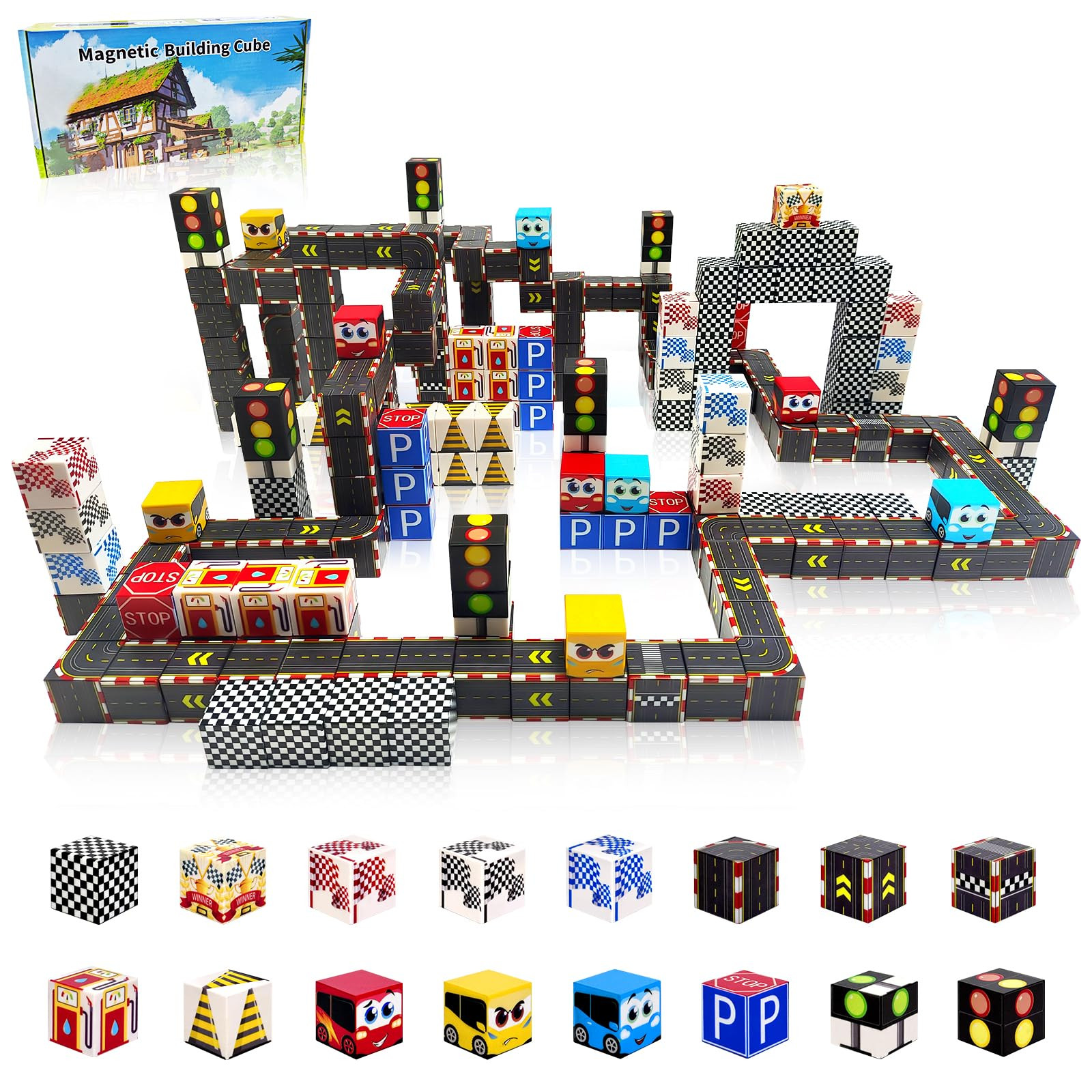 Magnetic Blocks, 100PCS Magnetic Building Blocks, Sensory STEM Stacking Toys for Kids Ages 4-8 8-... | Amazon (US)