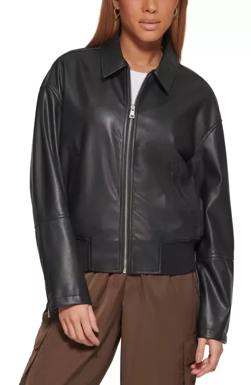 Levi's faux clearance leather bomber jacket