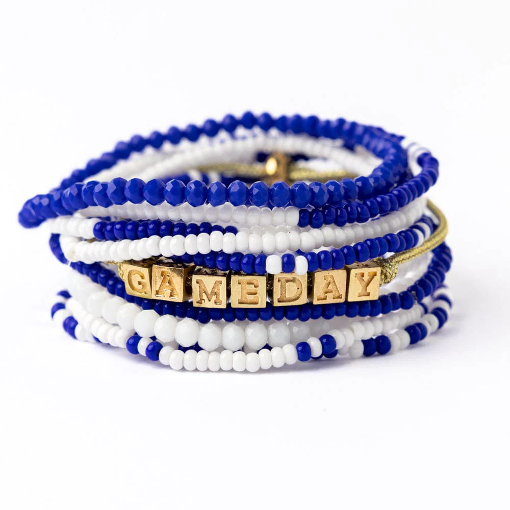 Bracelet Stack Game Day Royal Blue + White | INK+ALLOY