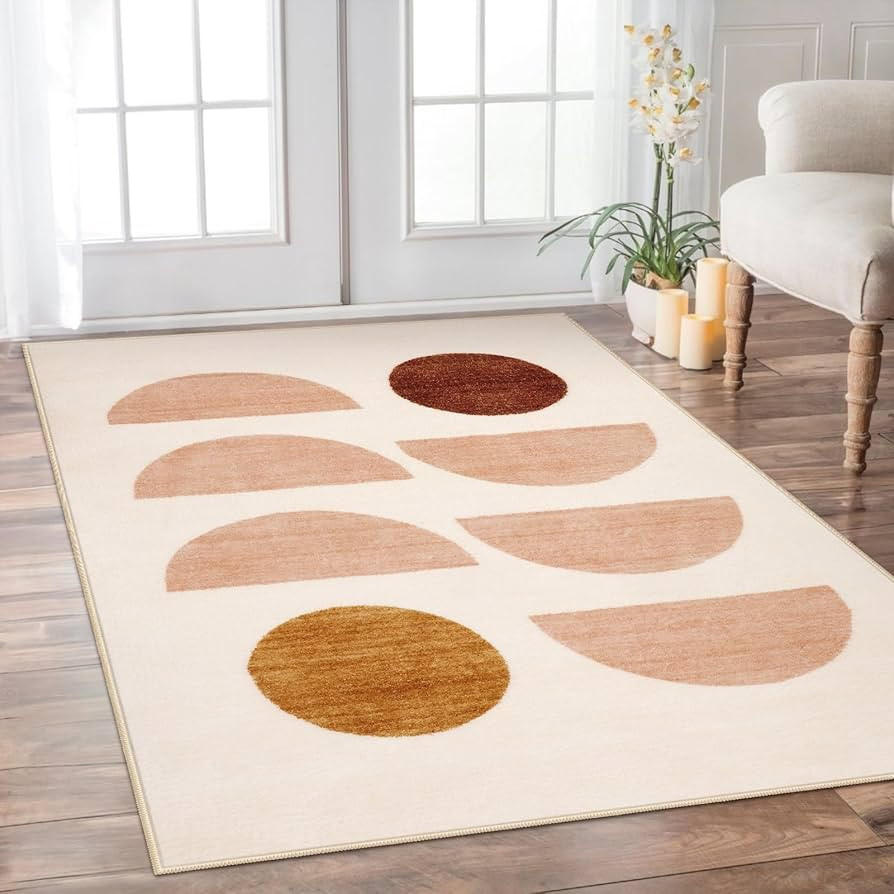 Lahome Boho Washable Rugs 5x7, Ultra-Thin Living Room Rugs with Rubble Backing, Modern Soft Bedro... | Amazon (US)