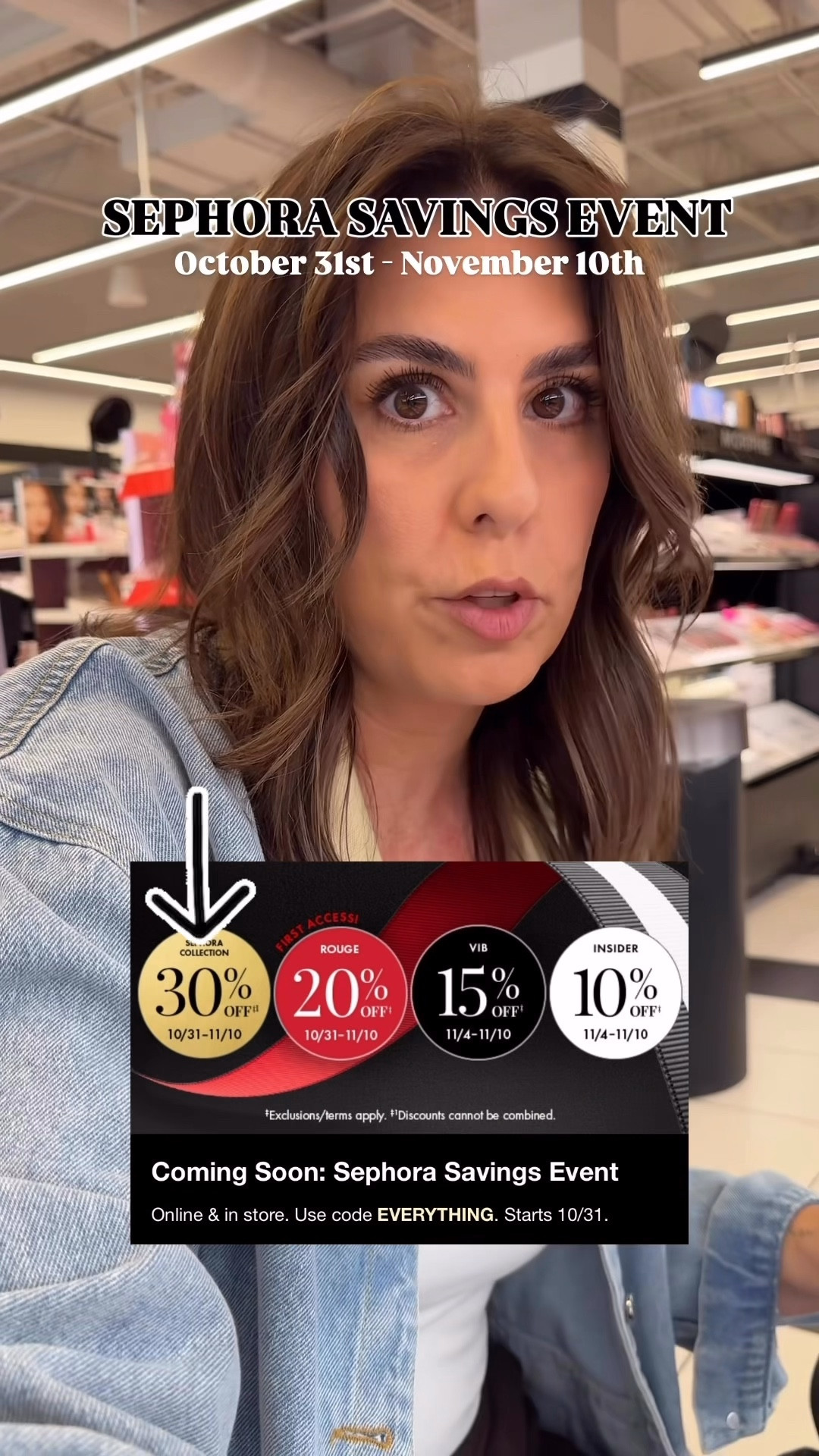 Sephora savings event picks. 
Use code: EVERYTHING to save. 

Rouge - 10/31 - 11/10
VIB - 11/4 - 11/10
INSIDER - 11/4 - 11/10

@sephora #sephorapartner #sephorahaul
