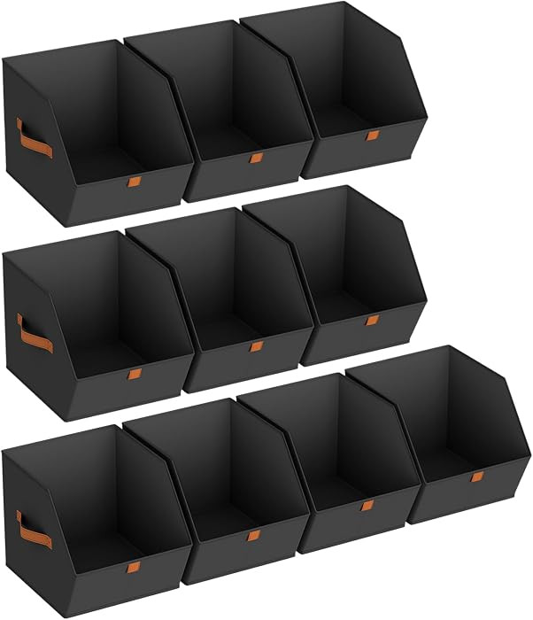 Fabric Closet Storage Cubes - 10 Pack Square Storage Bins with Dual Handles for Clothes, Towels, ... | Amazon (US)
