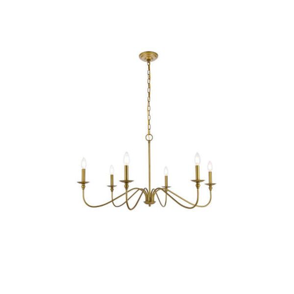 Rohan Brass Six-Light Chandelier | Bellacor