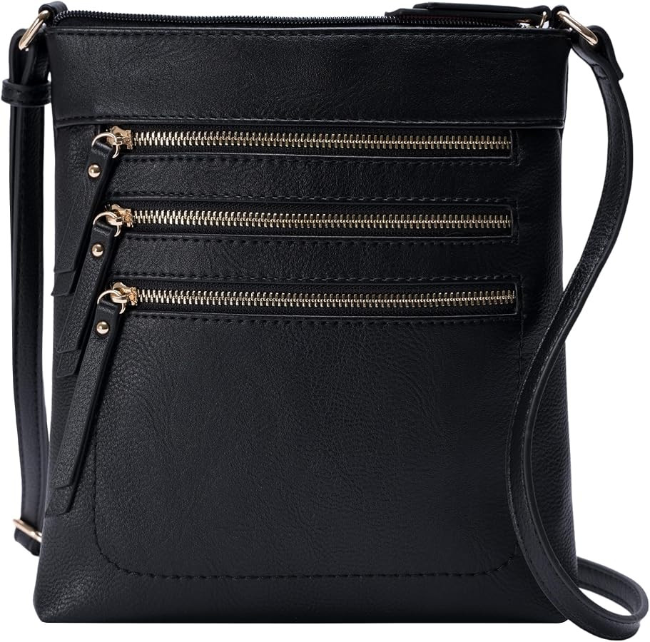 Crossbody Bag Functional Multi Pocket Messenger Purse Top Zip Closure Shoulder Handbag With Adjus... | Amazon (US)