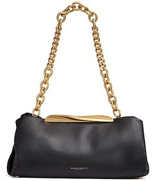 Donna Karan Poplin Leather Convertible Clutch Bag - Black/Gold | Dillard's