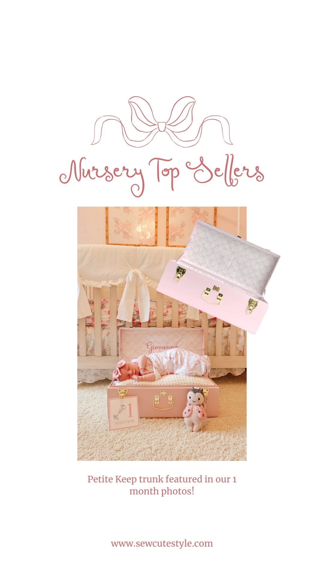 Our keepsake trunk featured in Giovanna’s 1 month photos! One of my favorite gift ideas for baby showers or bridal showers. 

Baby shower gift / baby heirloom gift / keepsake trunk / keepsake box / baby gift / baby keepsake / 1 month photos / baby milestone photos 

#LTKBaby