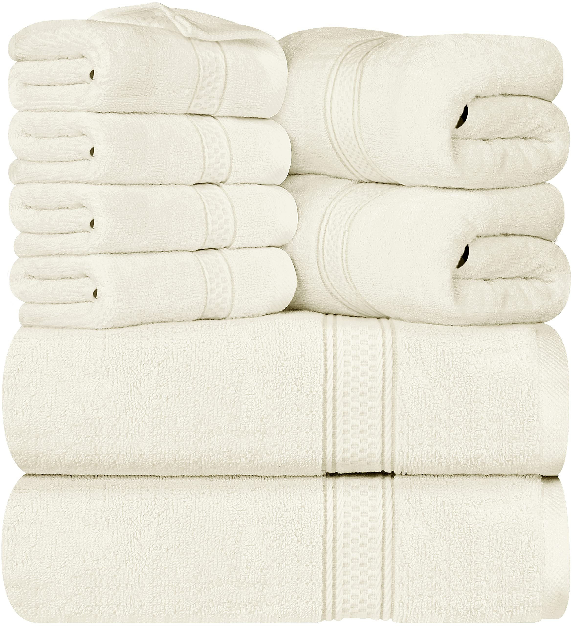 Utopia Towels 8-Piece Premium Towel Set, 2 Bath Towels, 2 Hand Towels, and 4 Wash Cloths, 600 GSM... | Amazon (US)