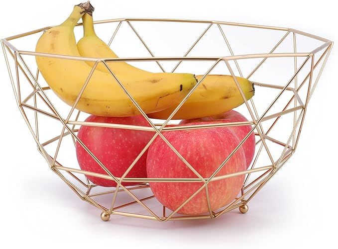 Kingrol Metal Fruit Basket Fruit Bowl, Wire Storage Basket for Fruits, Vegetables, Bread, Snacks,... | Amazon (US)