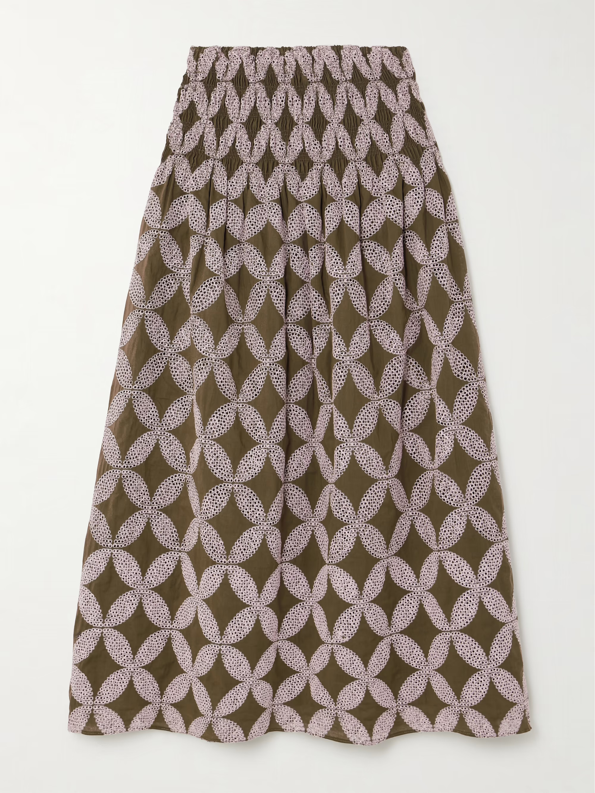 + NET SUSTAIN Bea broderie anglaise-trimmed cotton-voile maxi skirt | NET-A-PORTER (US)