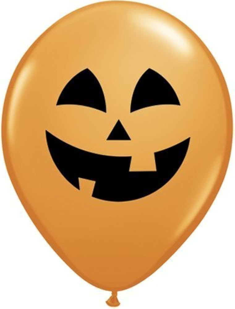 Qualatex 11" 'Jolly Jack' Jack O'Lantern Halloween Latex Balloons - Orange, Pack of 20 | Amazon (US)