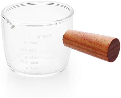 1 Pack Espresso Shot Glass 75ML Triple Pitcher Barista Single Spouts With Wood Handle By BCnmviku | Amazon (US)