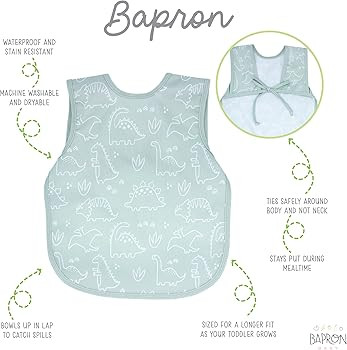 BapronBaby Animal Prints Bapron - No Neck Tie Safer Bib - Baby & Toddler - Soft Waterproof - PVC,... | Amazon (US)