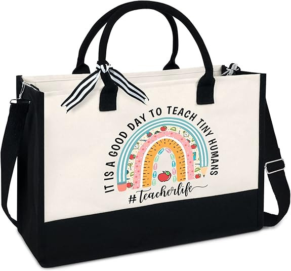 OASSIE Teacher Appreciation Gifts, Teachers Day Gifts, Teacher Tote Bag 13oz Canvas Tote Bag With... | Amazon (US)