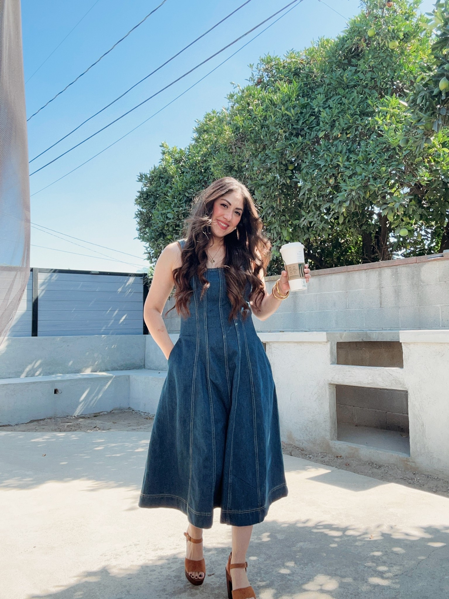 Denim midi dress
Platform tan heels
Fall outfit
Church Outfit

#LTKSeasonal #LTKStyleTip #LTKShoeCrush